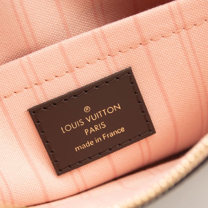 LOUIS VUITTON DAMIER EBENE NEVERFULL MM GM POCHETTE ROSE BALLERINE –  Caroline's Fashion Luxuries