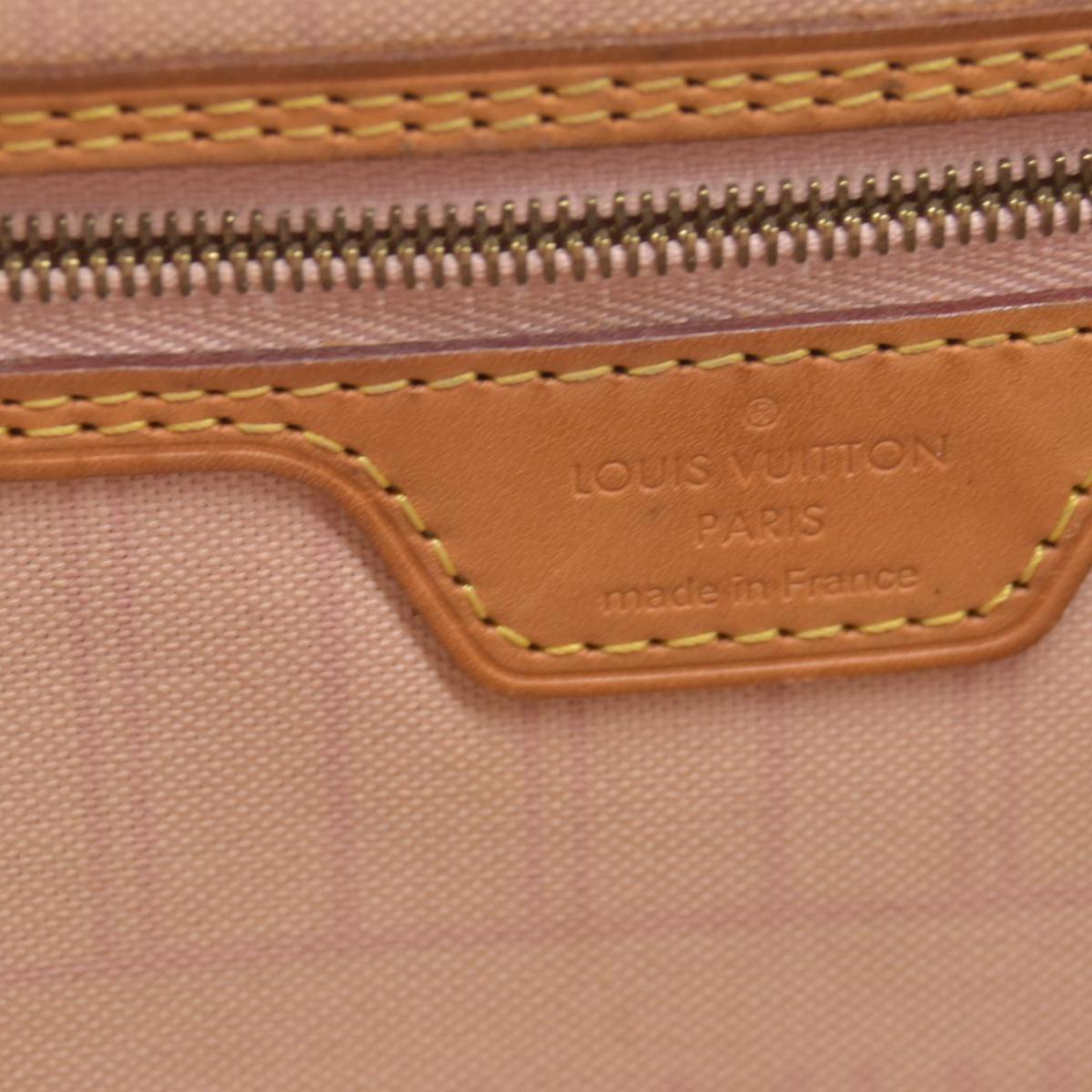 $2170 Louis Vuitton  Damier Azur Neverfull MM Rose Ballerine SR3177