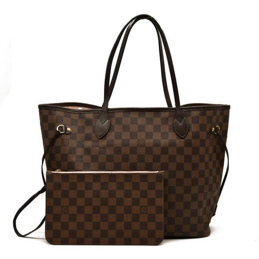 Louis Vuitton  Damier Ebene Neo Neverfull MM Rose Ballerine
