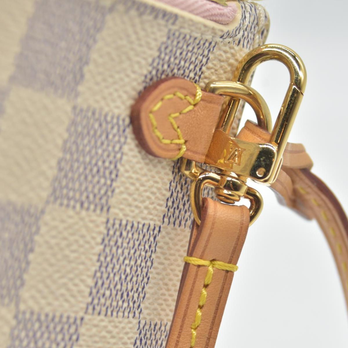 $600 Louis Vuitton  Damier Azur Neverfull GM MM Pochette Rose Ballerine LA3147