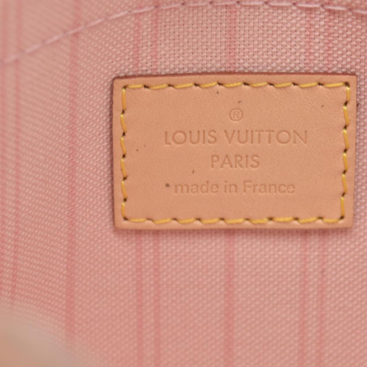 $600 Louis Vuitton  Damier Azur Neverfull GM MM Pochette Rose Ballerine LA3147