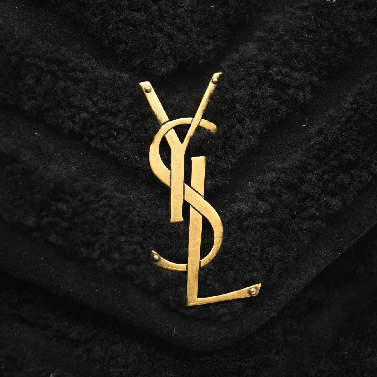 NEW SAINT LAURENT Loulou Medium YSL Shearling Shoulder Bag
