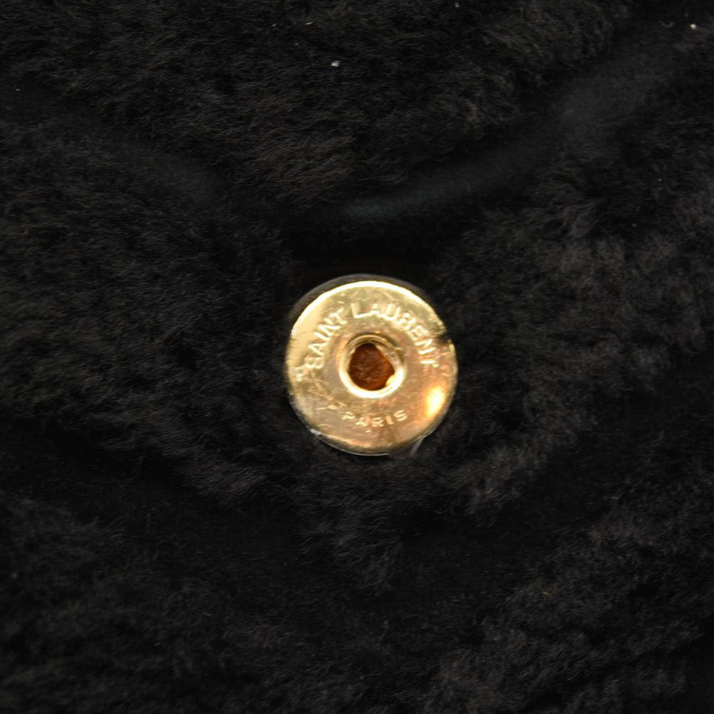 NEW SAINT LAURENT Loulou Medium YSL Shearling Shoulder Bag