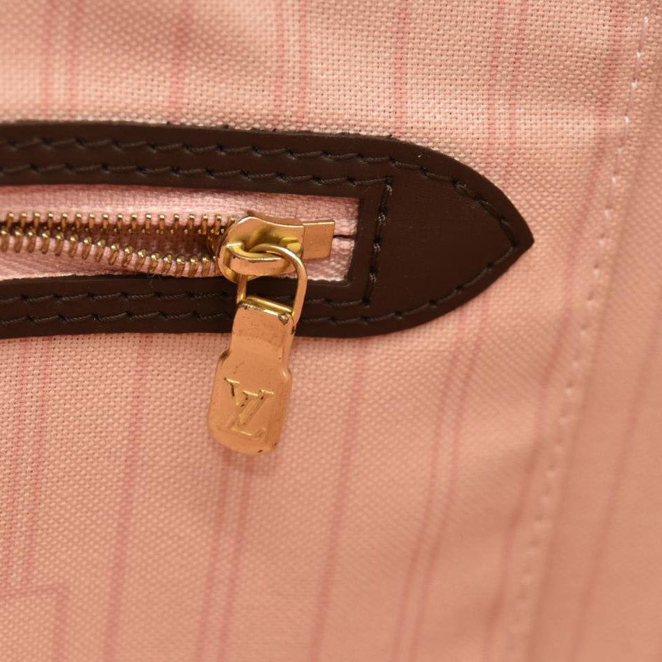 Louis Vuitton  Damier Ebene Neo Neverfull MM Rose Ballerine