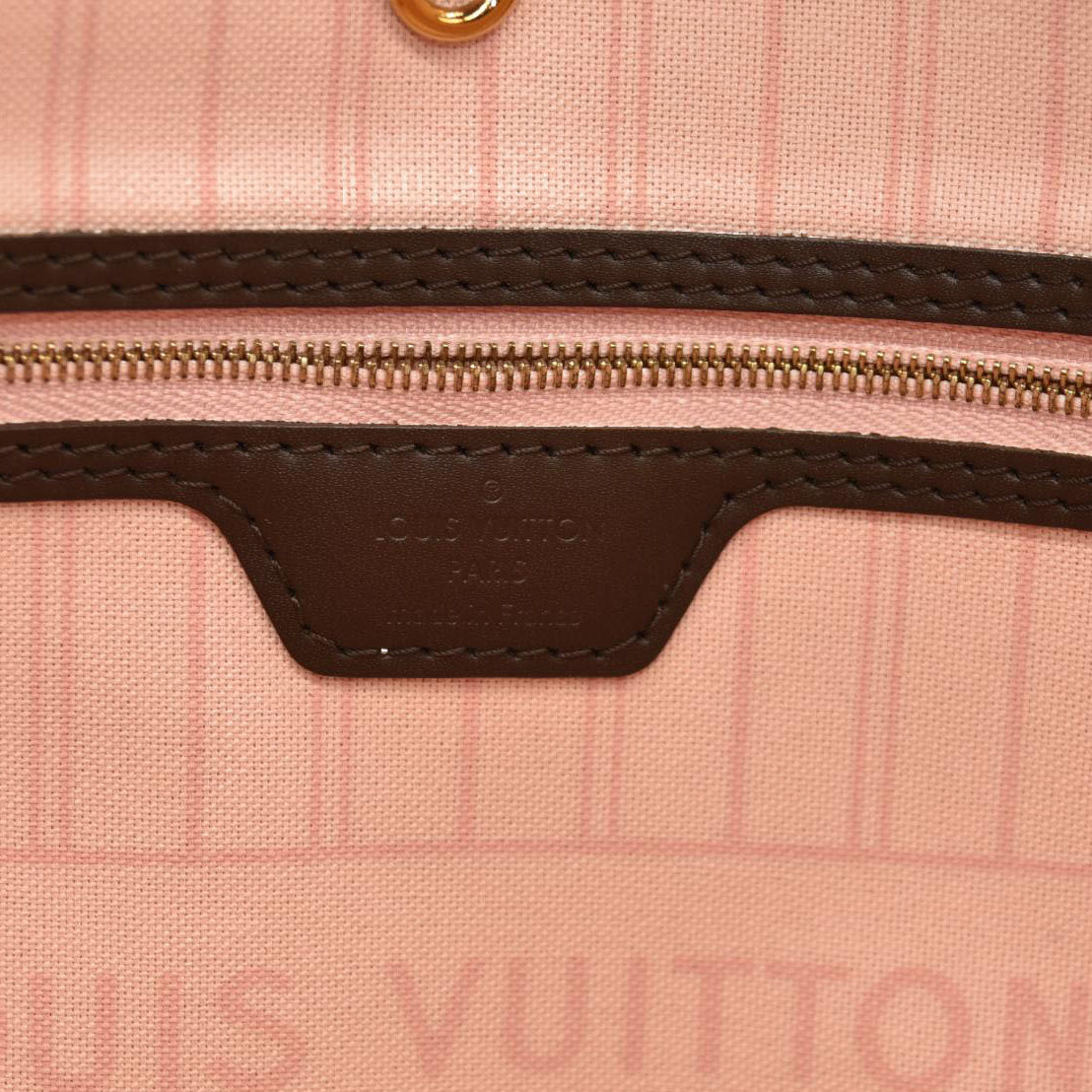 Louis Vuitton  Damier Ebene Neo Neverfull MM Rose Ballerine