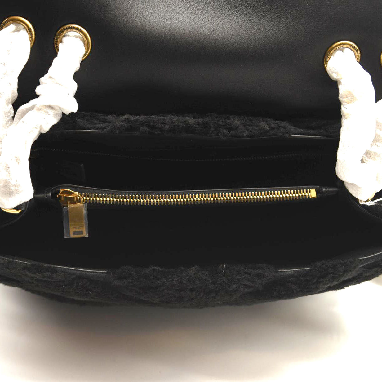 NEW SAINT LAURENT Loulou Medium YSL Shearling Shoulder Bag