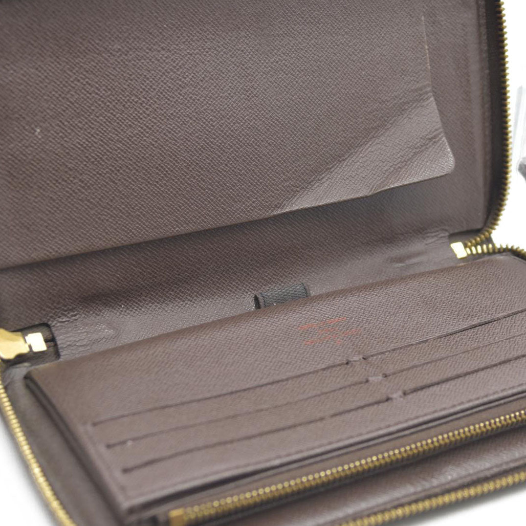 Louis Vuitton Damier Zippy Zip Around Organizer Long Wallet Brown CA0059