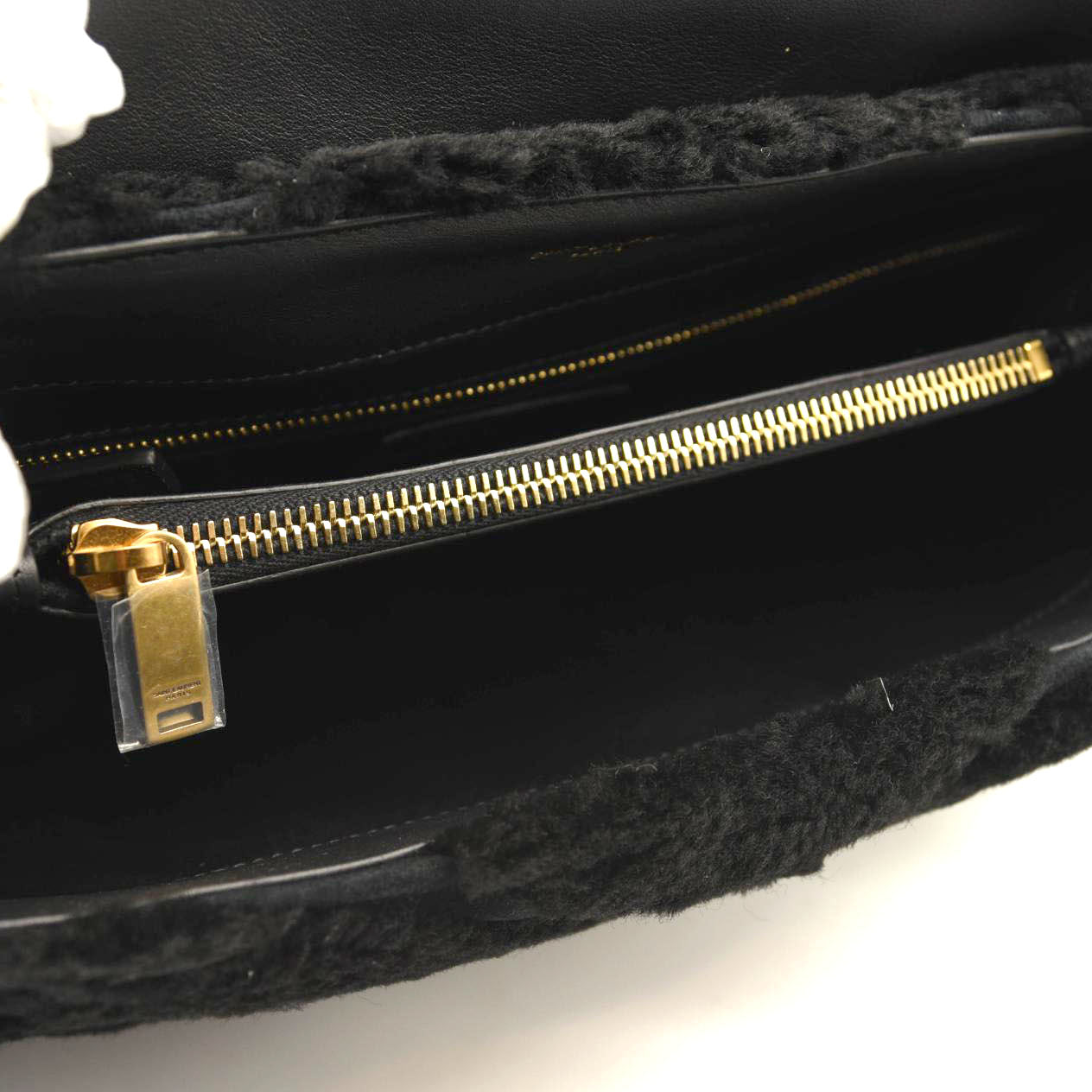 NEW SAINT LAURENT Loulou Medium YSL Shearling Shoulder Bag