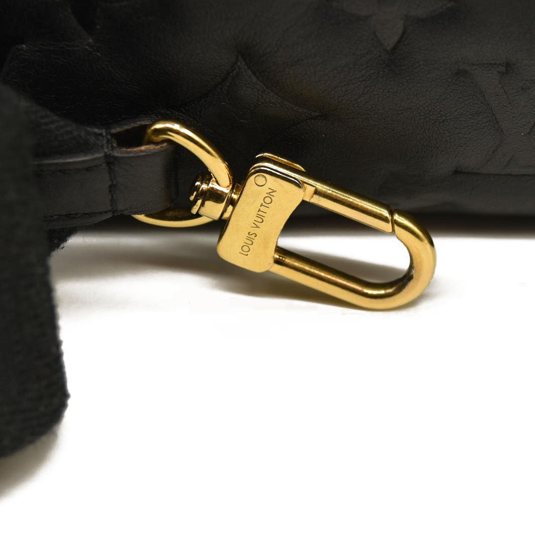 Louis Vuitton  Lambskin Embossed Monogram Coussin MM Black