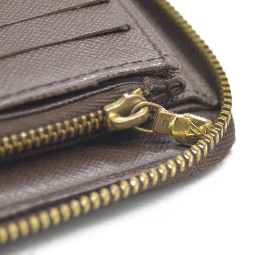 Louis Vuitton Damier Zippy Zip Around Organizer Long Wallet Brown CA0059