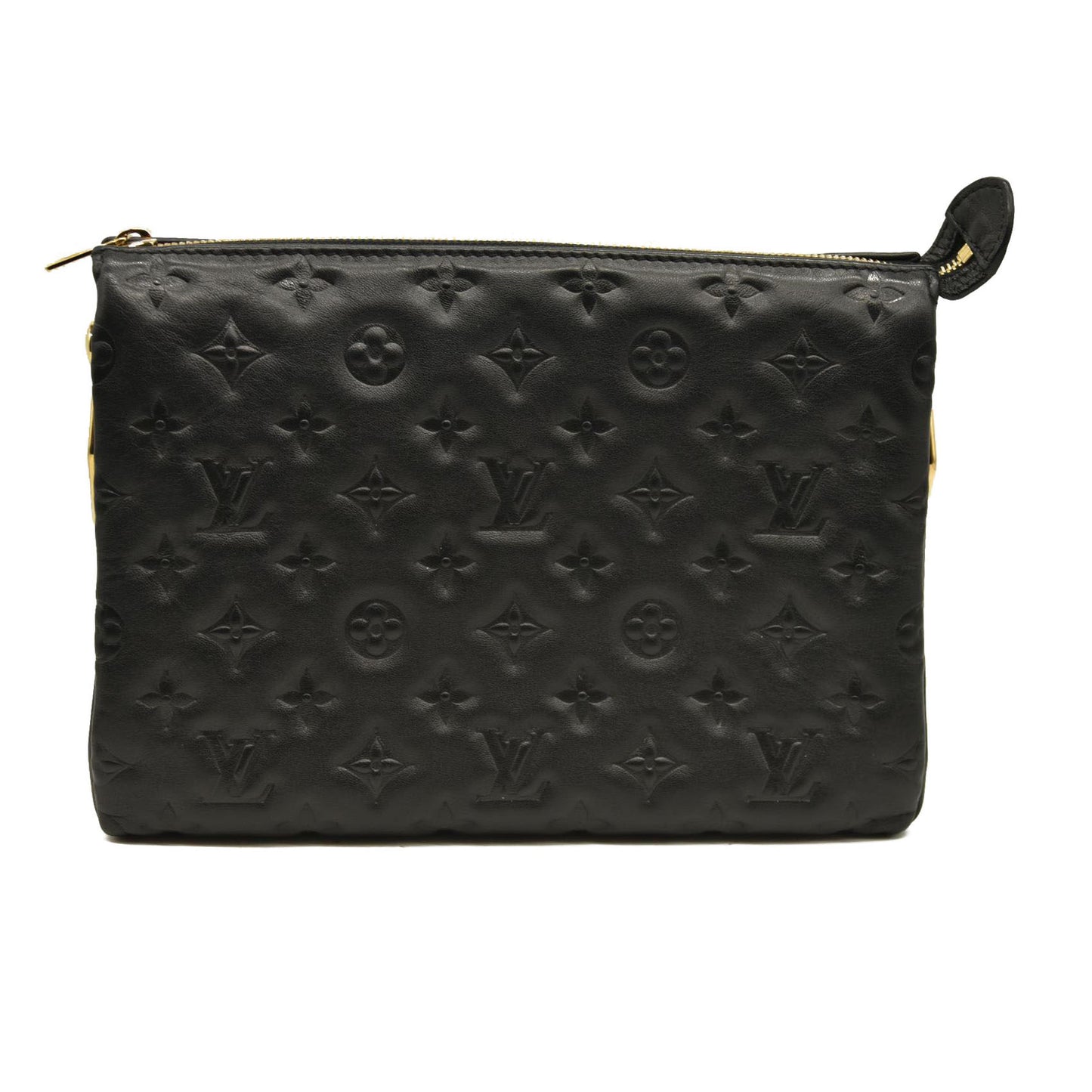 Louis Vuitton  Lambskin Embossed Monogram Coussin MM Black