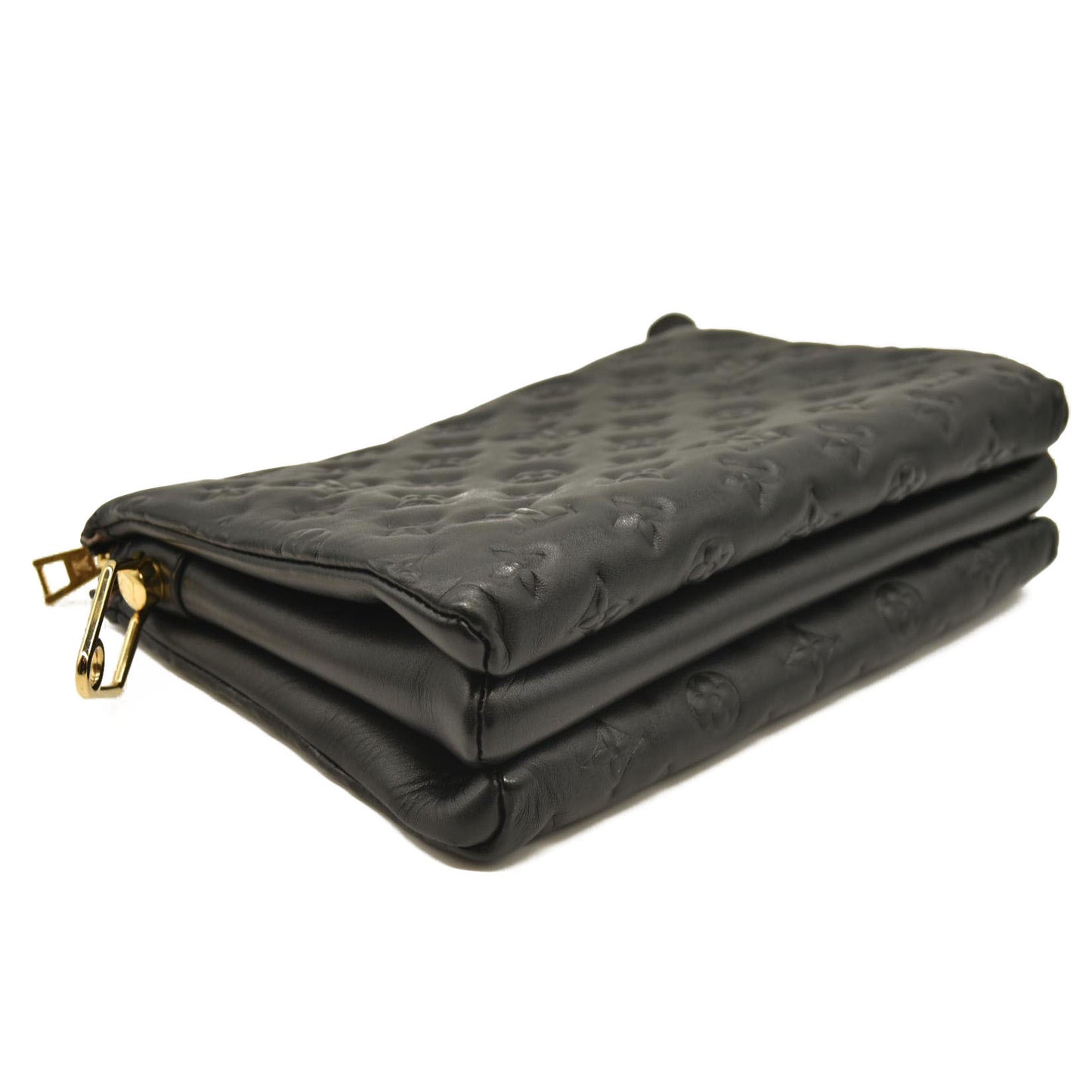 Louis Vuitton  Lambskin Embossed Monogram Coussin MM Black