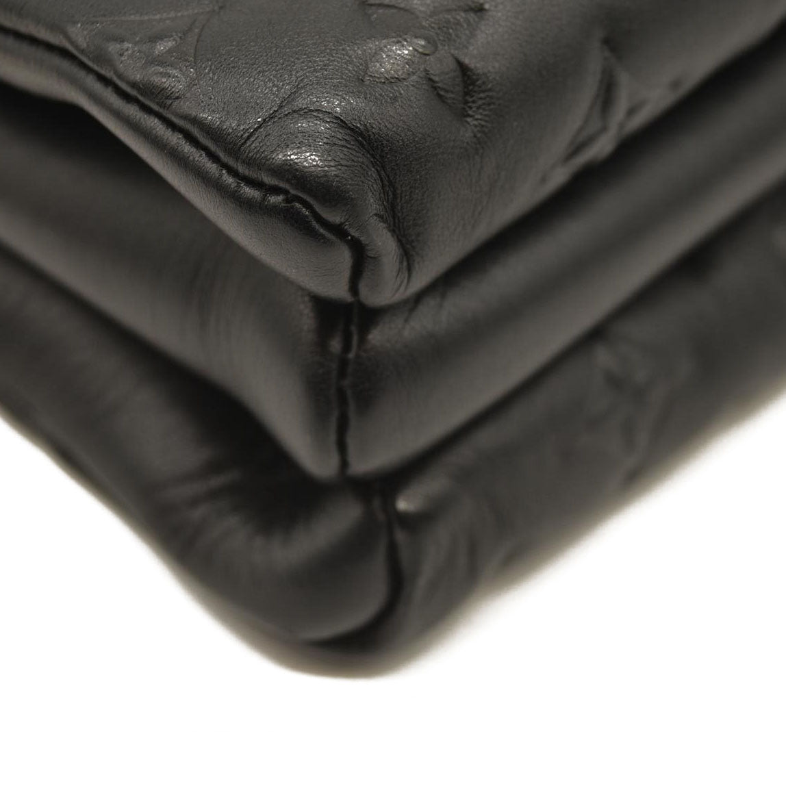 Louis Vuitton  Lambskin Embossed Monogram Coussin MM Black