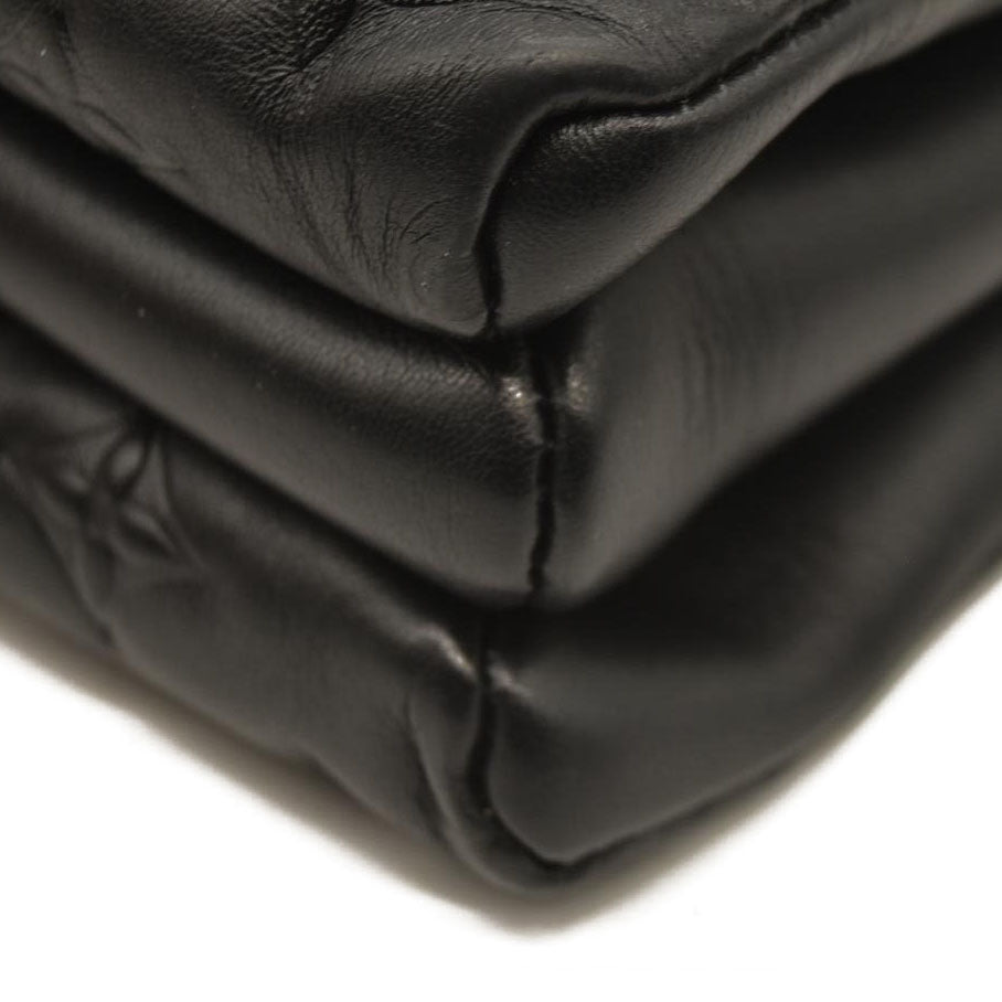 Louis Vuitton  Lambskin Embossed Monogram Coussin MM Black