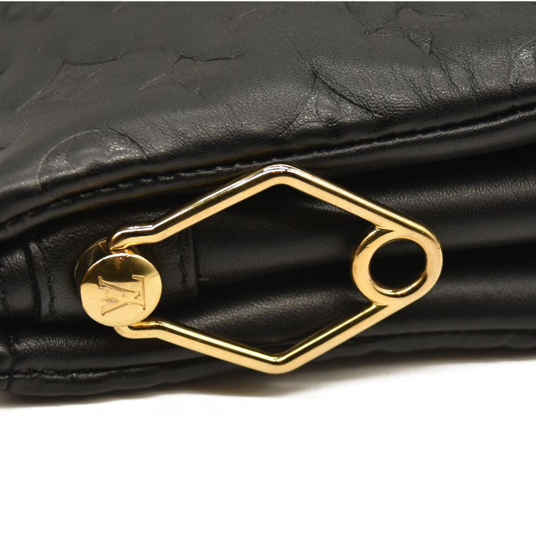 Louis Vuitton  Lambskin Embossed Monogram Coussin MM Black