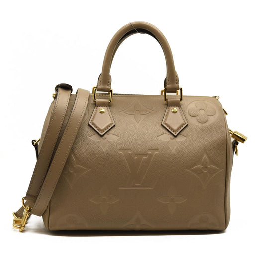 LOUIS VUITTON Empreinte Monogram Giant Speedy Bandouliere 25 Tourterelle