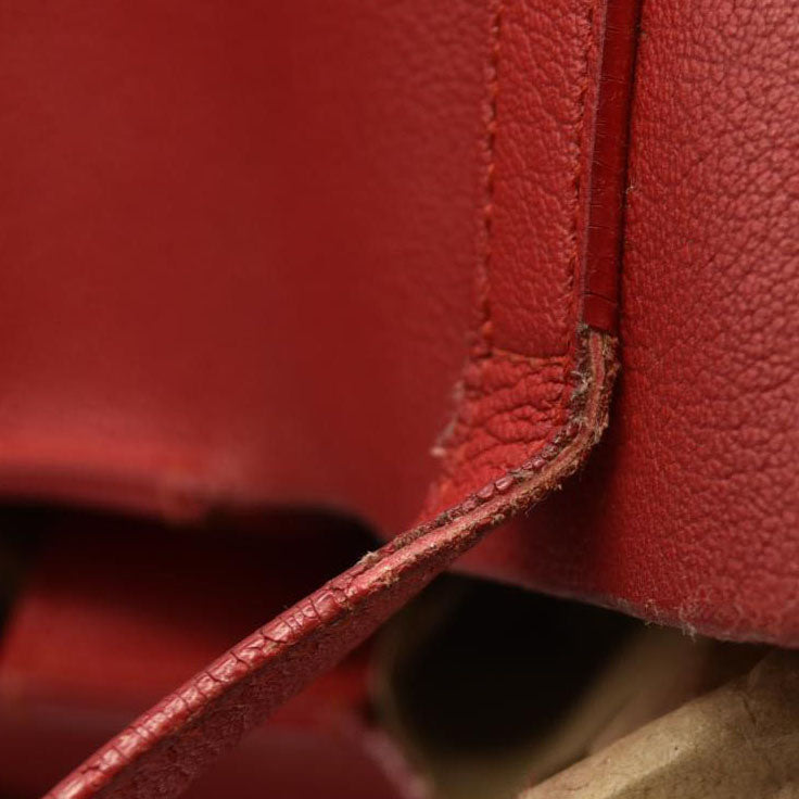 Saint Laurent  Calfskin Large Shopping Tote Opyum Red