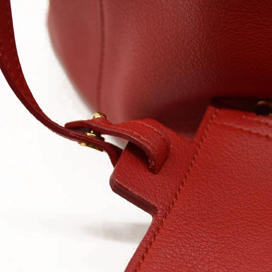 Saint Laurent  Calfskin Large Shopping Tote Opyum Red