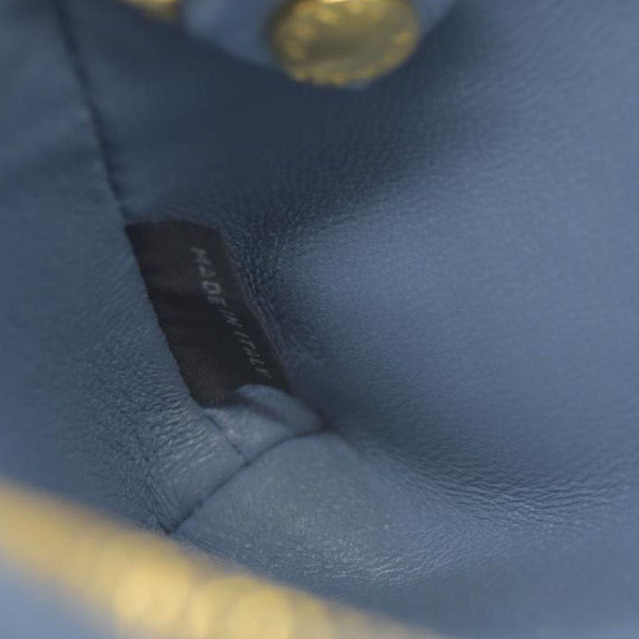 PRADA Logo Saffiano Leather Zippy Coin Purse Wallet Blue