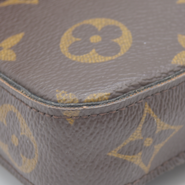 $1620 AUCTION Louis Vuitton  Monogram Pochette Felicie Chain Wallet Fuchsia MI4166