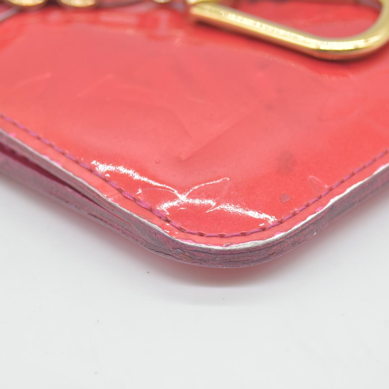 $540 2008 Louis Vuitton Monogram Vernis Pochette Cles NM Wallet Coin Purse CA5008
