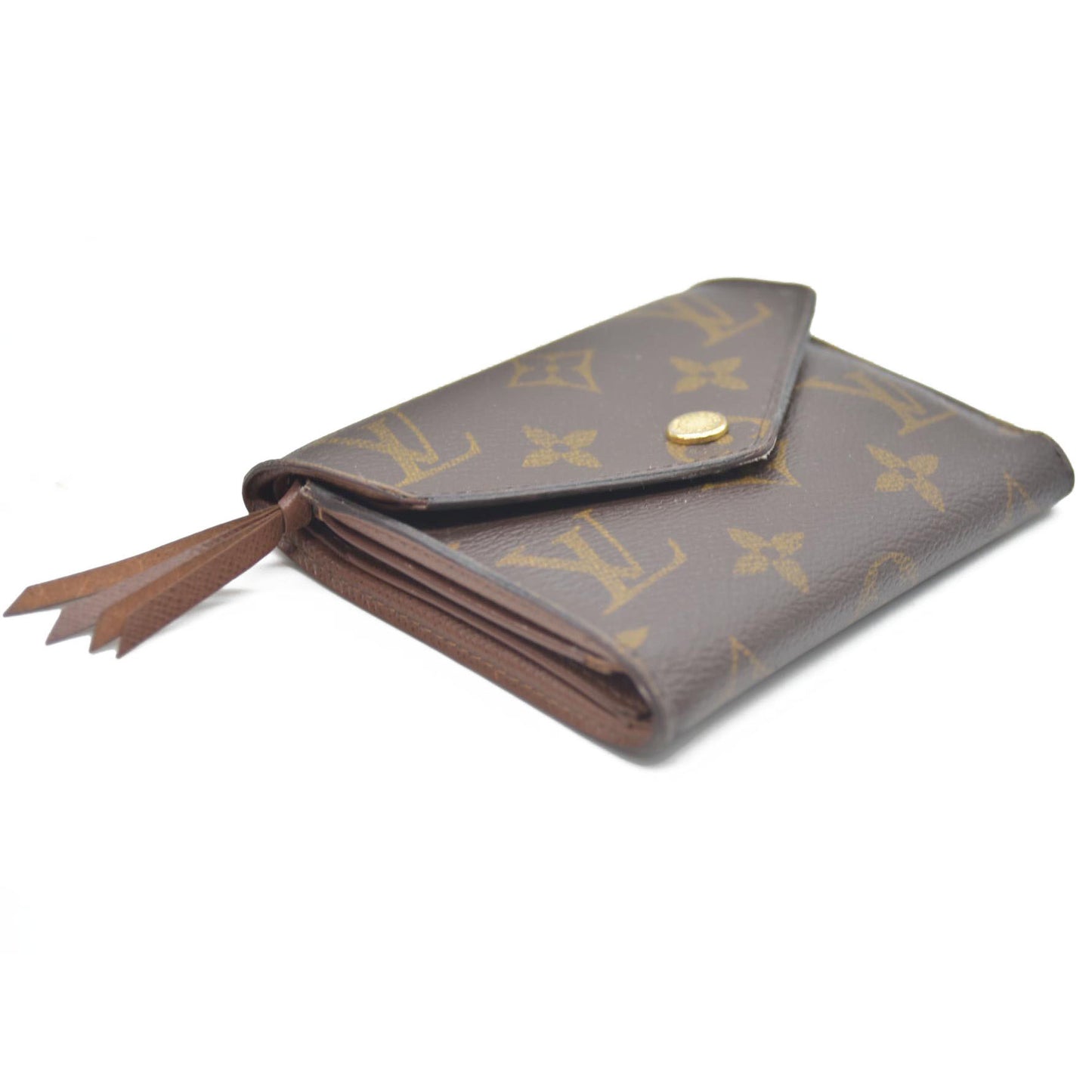 Louis Vuitton Monogram Portefeuille Victorine Trifold Wallet Brown