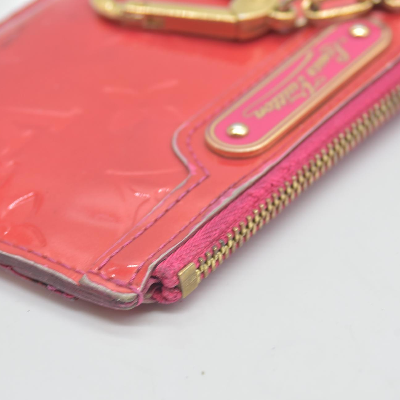 $540 2008 Louis Vuitton Monogram Vernis Pochette Cles NM Wallet Coin Purse CA5008