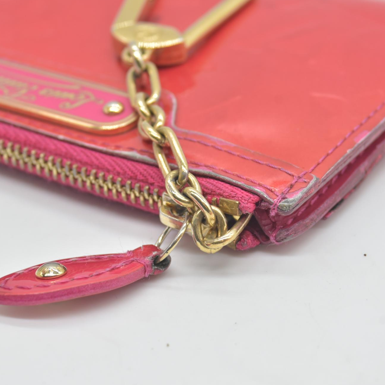 $540 2008 Louis Vuitton Monogram Vernis Pochette Cles NM Wallet Coin Purse CA5008