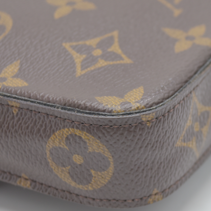 $1620 AUCTION Louis Vuitton  Monogram Pochette Felicie Chain Wallet Fuchsia MI4166