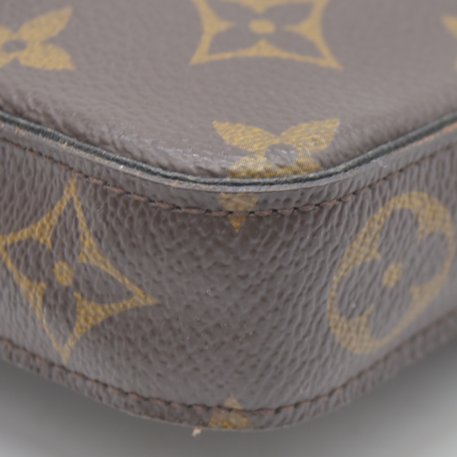 $1620 AUCTION Louis Vuitton  Monogram Pochette Felicie Chain Wallet Fuchsia MI4166