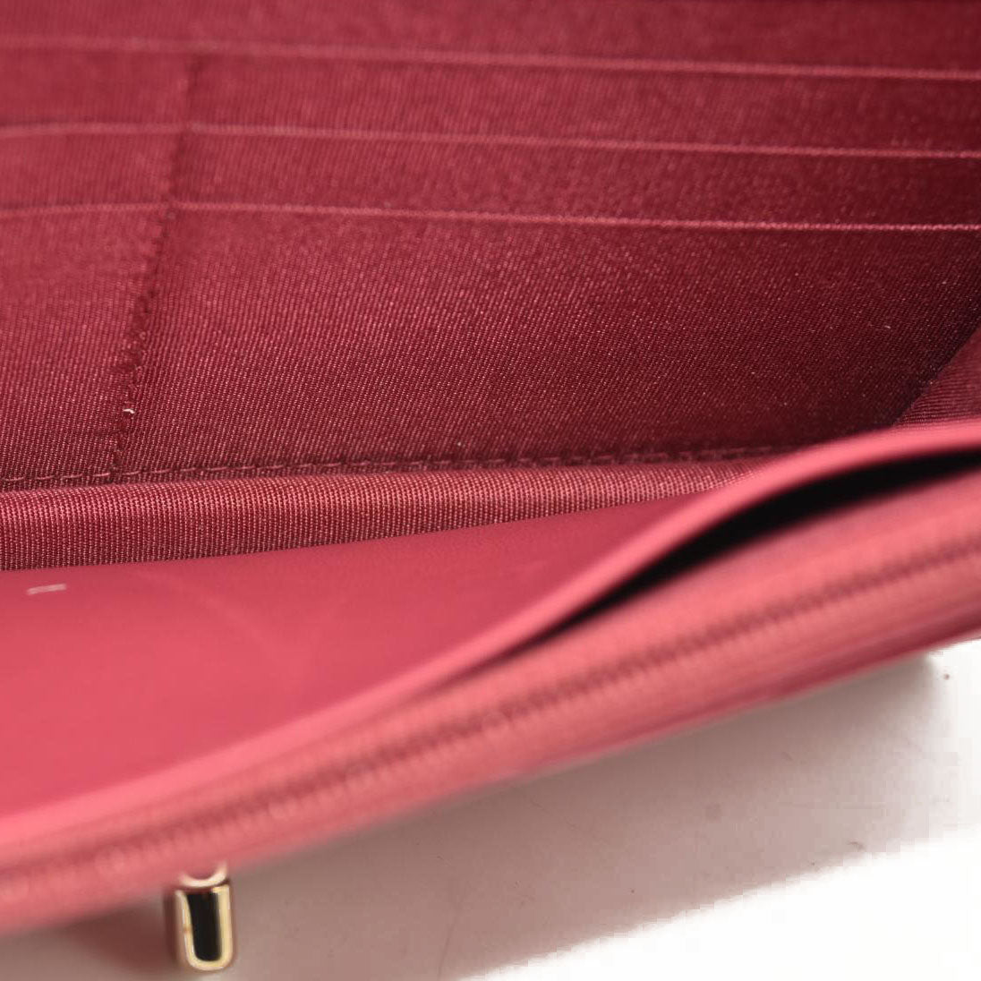 Chanel  Lambskin Chevron Quilted Trendy CC Wallet On Chain WOC Pink 28*