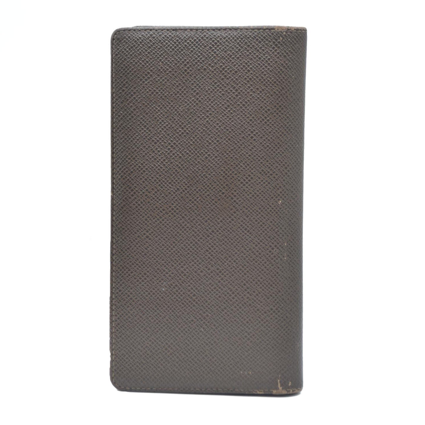 Louis Vuitton Taiga Porte feiulle Brazza Leather Long Wallet Grizzly SP4192