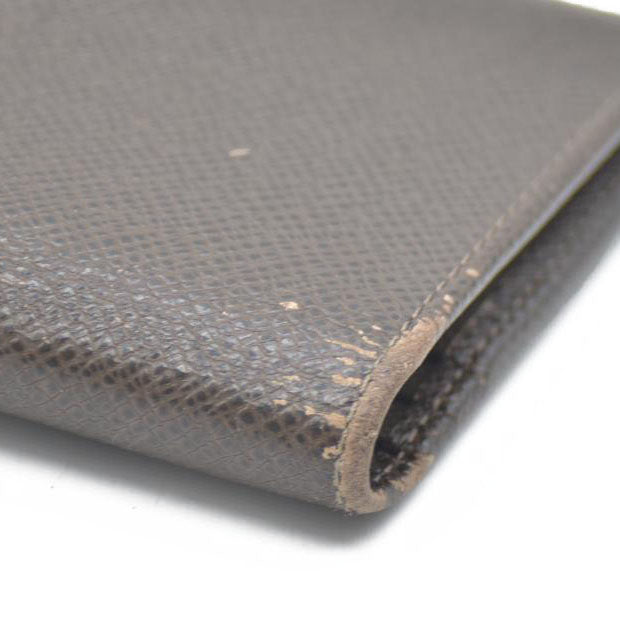 Louis Vuitton Taiga Porte feiulle Brazza Leather Long Wallet Grizzly SP4192