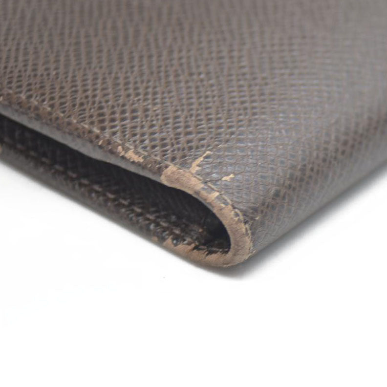 Louis Vuitton Taiga Porte feiulle Brazza Leather Long Wallet Grizzly SP4192