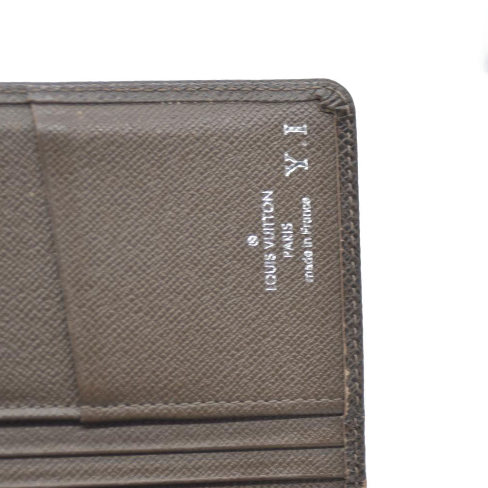 Louis Vuitton Taiga Porte feiulle Brazza Leather Long Wallet Grizzly SP4192