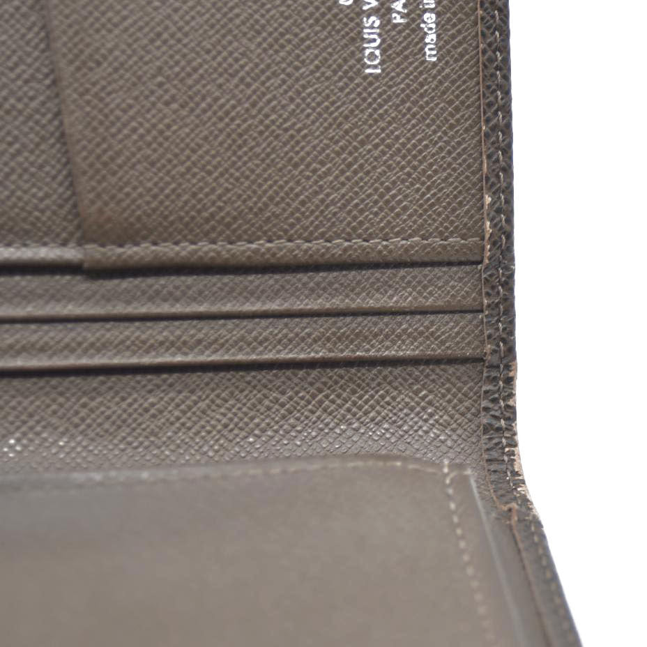 Louis Vuitton Taiga Porte feiulle Brazza Leather Long Wallet Grizzly SP4192