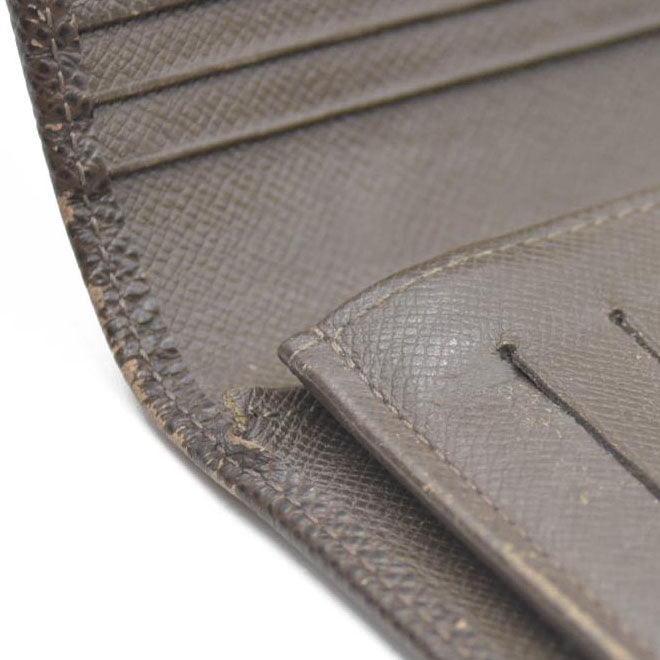 Louis Vuitton Taiga Porte feiulle Brazza Leather Long Wallet Grizzly SP4192