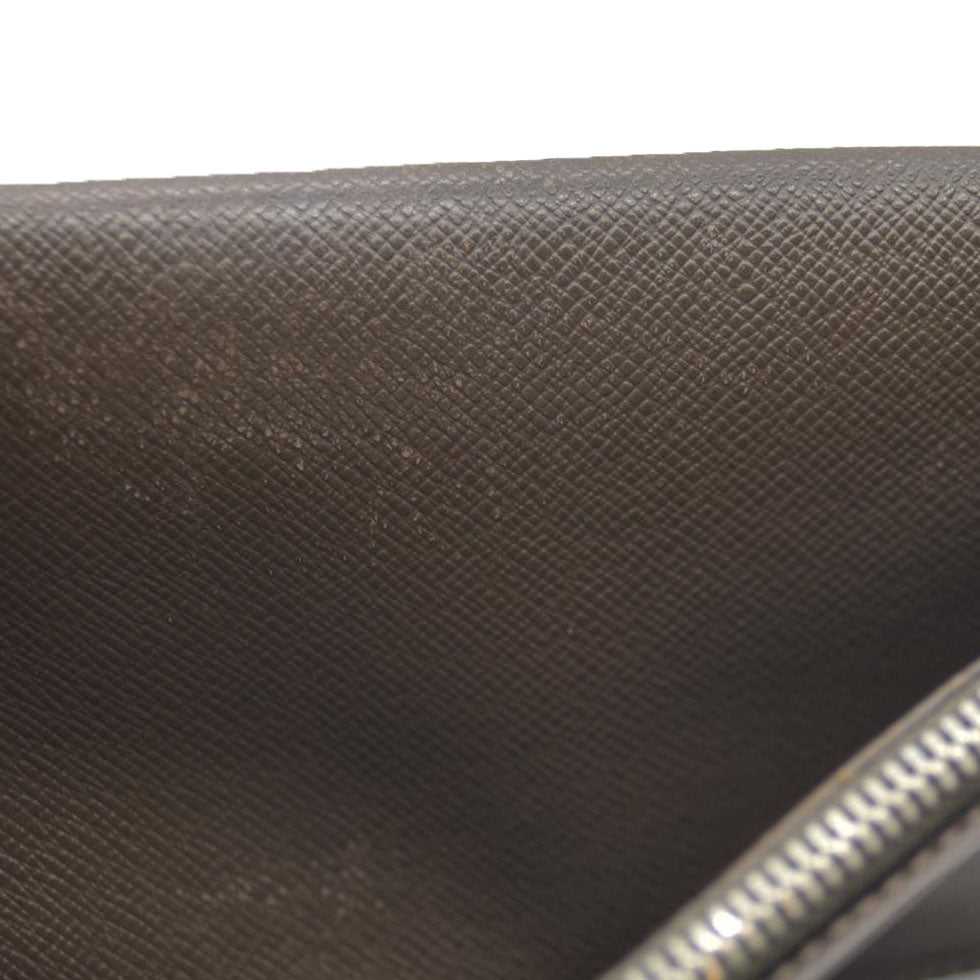 Louis Vuitton Taiga Porte feiulle Brazza Leather Long Wallet Grizzly SP4192