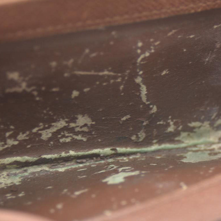 Louis Vuitton Monogram Porte Monnaie Plat Coin Purse Wallet Brown