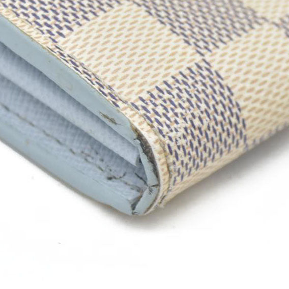 $830 Louis Vuitton Bleu Olympe Damier Azur Canvas Sarah NM3 Wallet