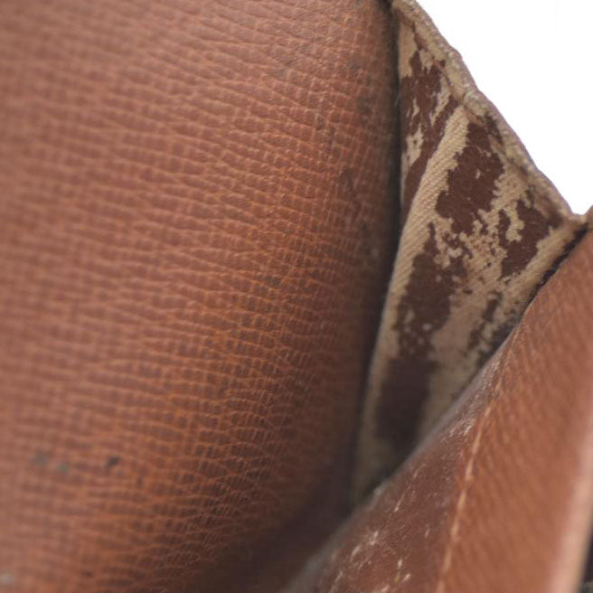 Louis Vuitton Monogram Porte Monnaie Plat Coin Purse Wallet Brown