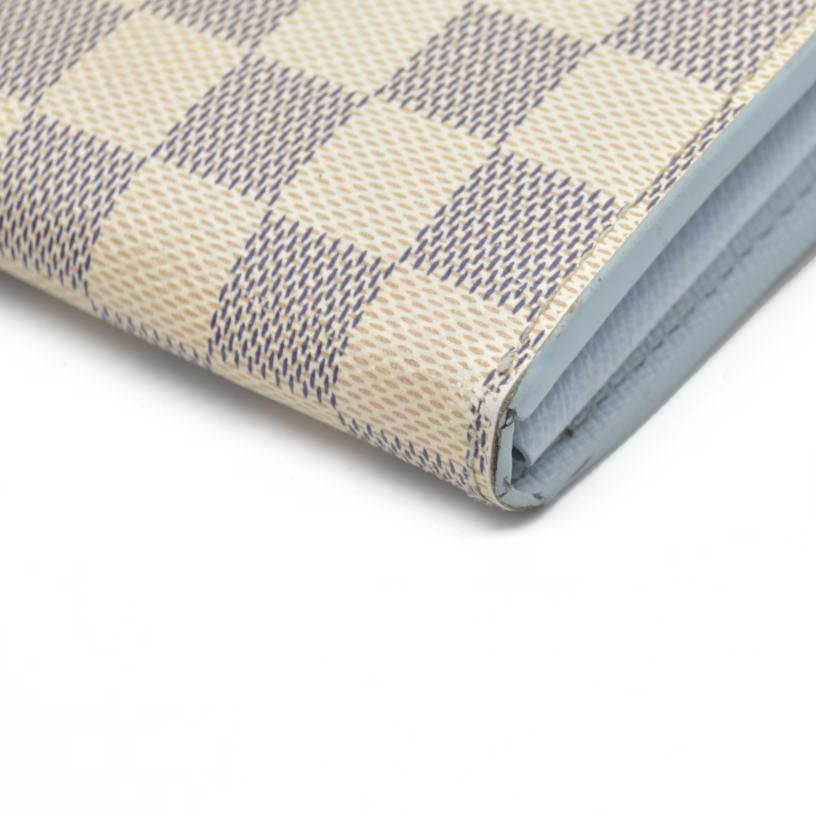 $830 Louis Vuitton Bleu Olympe Damier Azur Canvas Sarah NM3 Wallet