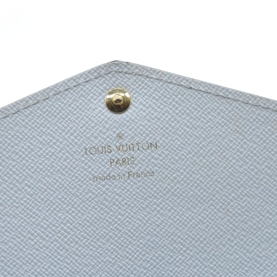 $830 Louis Vuitton Bleu Olympe Damier Azur Canvas Sarah NM3 Wallet
