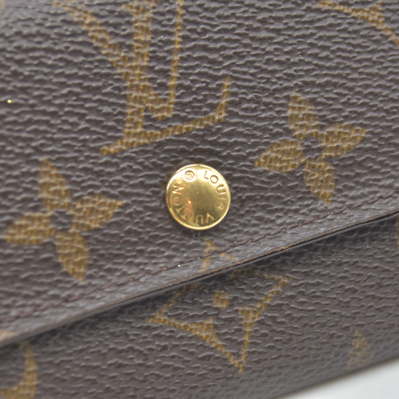 $450 1999 Louis Vuitton Monogram Porte-Monnaie Plat Coin Purse MI1919