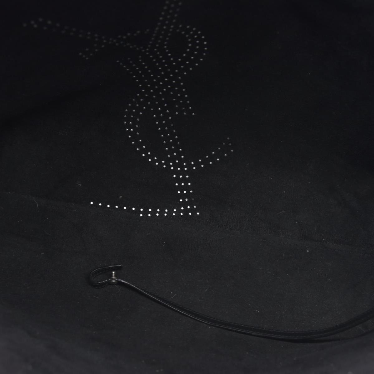 $1600 2018 Saint Laurent Vintage Calfskin Perforated East West Shopping Tote Black