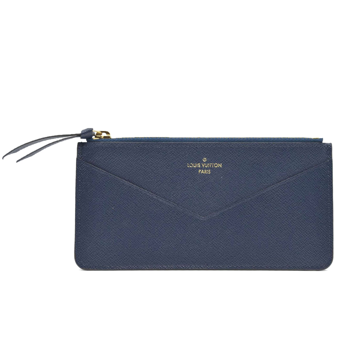 Louis Vuitton  Calfskin Jeanne Wallet Zippered Insert Dark Blue