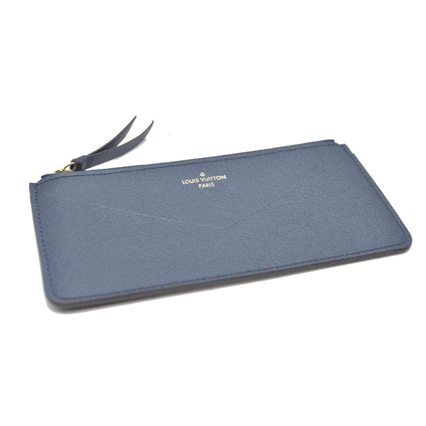 Louis Vuitton  Calfskin Jeanne Wallet Zippered Insert Dark Blue