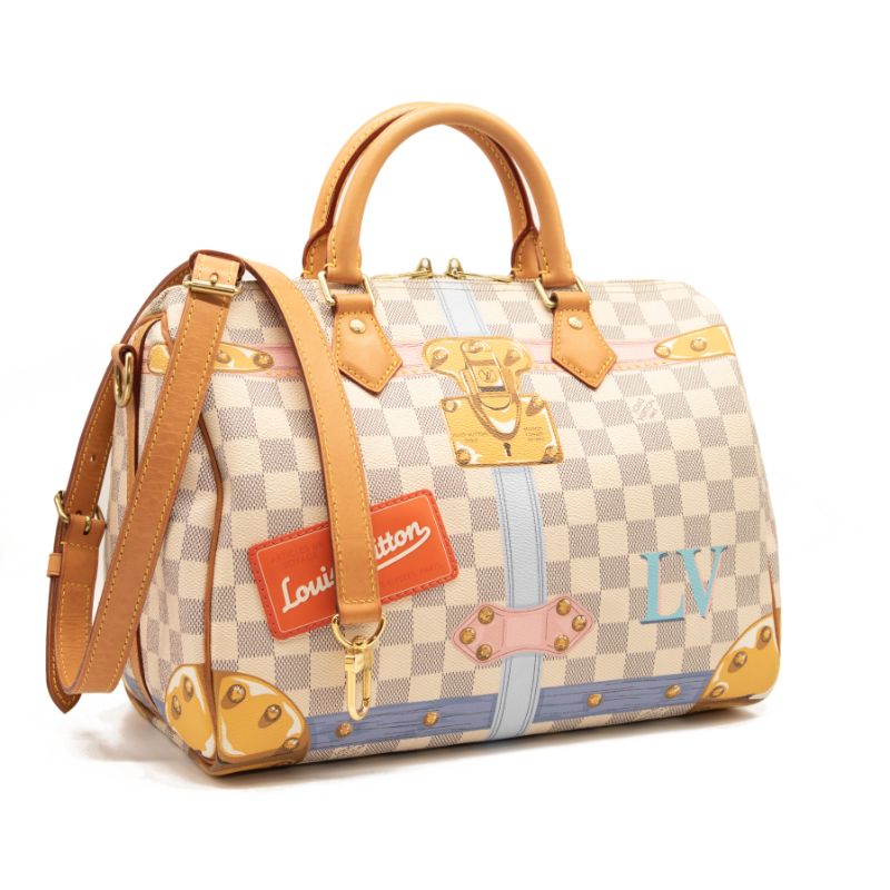 Louis Vuitton Damier Azur Summer Trunks Speedy Bandouliere 30