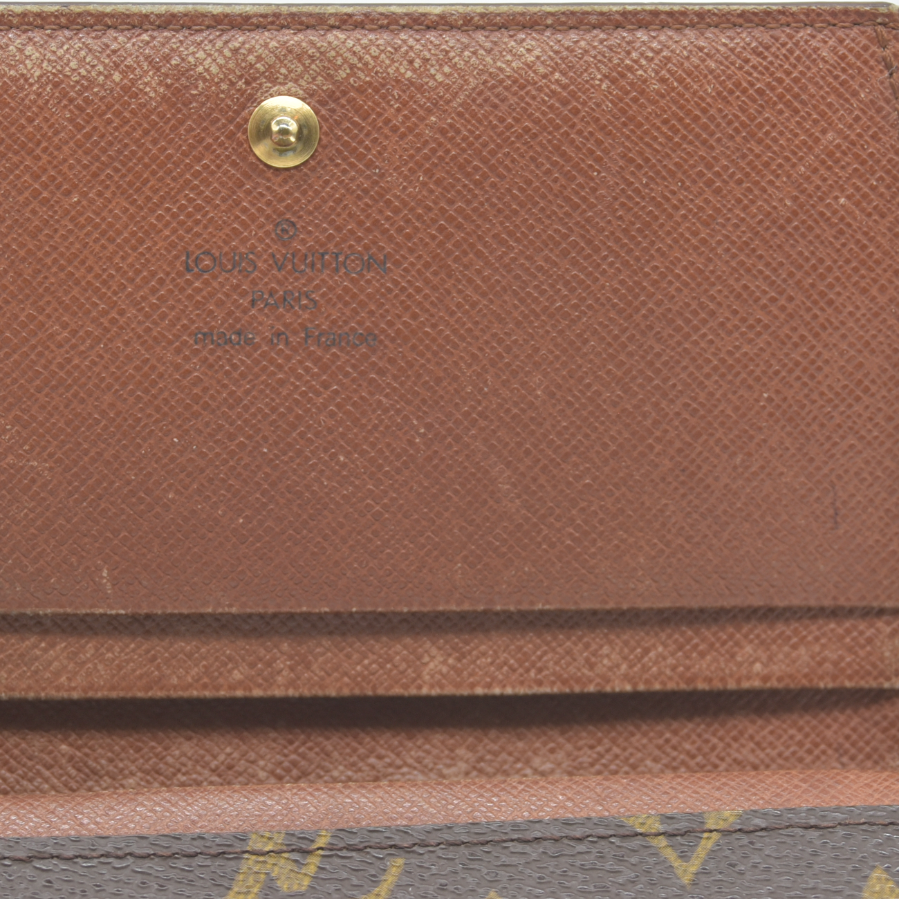 $560 1996 Louis Vuitton Monogram Porte-Monnaie Tresor Wallet  MI0916