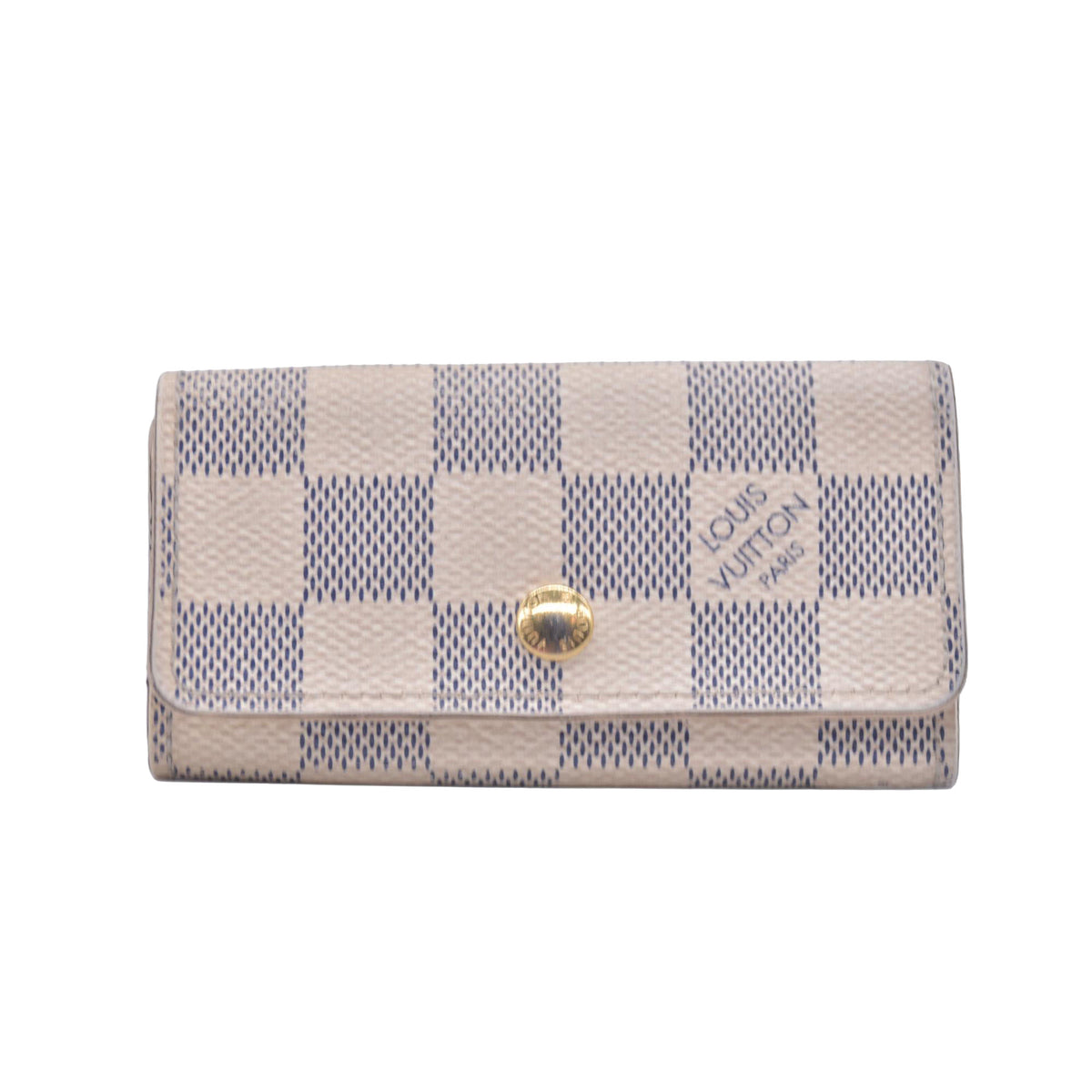 $345 2013 LOUIS VUITTON  Damier Azur Multicles 4 Key Holder CT3103 CONSIGNMENT 10020961